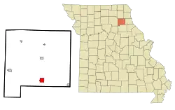Location of Shelbina, Missouri