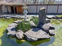 Pedestal lantern and rocks
