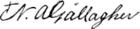 Nicolaus Aloysius Gallagher's signature