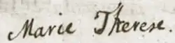 Maria Teresa's signature