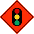 Temporary traffic lights ahead