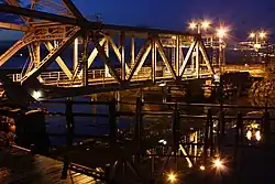 Skansen Bridge with lumination at night