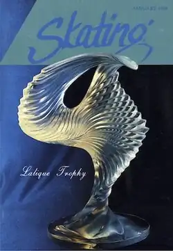 A swirled crystal statuette