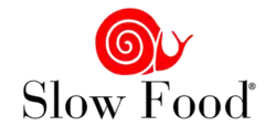 The Slow Food logo: a red snail with the text "Slow Food" below in black characters