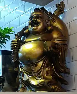 Small statue at a cafe in Birmingham, United Kingdom