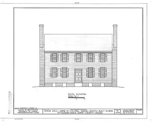 HABS drawing of Snow Hill
