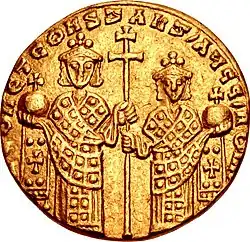 Gold solidus depicting Leo VI and Constantine VII, 908–913.