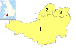 Map of districts of Somerset