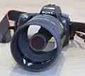 Minolta AF 500 mm F/8 catadioptric lens mounted on a Sony Alpha 55 camera