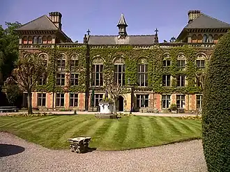 Soughton Hall from its front.