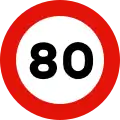 R-301 Maximum speed limit (80 km/h)