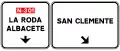 S-360 Signs on the road on conventional roads. Immediate exit to conventional road and own direction