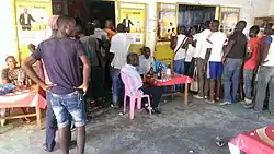 Spectators of a football match