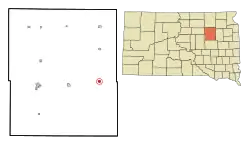 Location in Spink County and the state of South Dakota