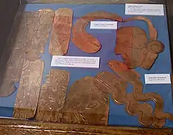 Replicas of copper pieces found at the Spiro site