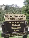 Forest Service sign at the Visitor center