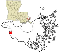 Location in St. Bernard Parish and the state of Louisiana.