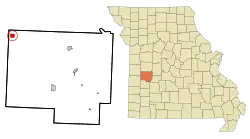 Location of Appleton City, Missouri