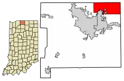 Location of Granger in St. Joseph County, Indiana.