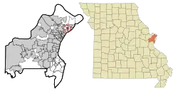 Location of Moline Acres, Missouri