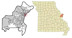 Location of Pine Lawn, Missouri