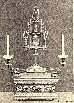 1897 picture of the St Margaret reliquary in St Margaret's Convent in Edinburgh