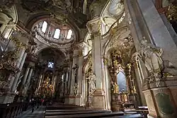 The interior of St. Nicholas Church in the Lesser Town of Prague, 1750s–1760s.