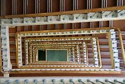 A stairway in Bush House