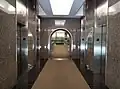 Standard Life Centre plaza level and low-rise elevator bank; looking into the atrium