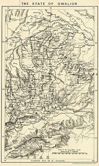 Map of Gwalior State in 1903