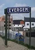 Namesign of Evergem railway station