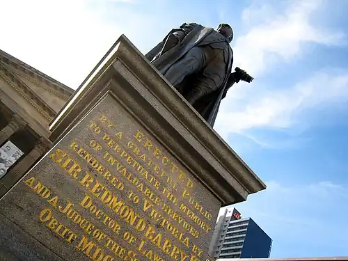 Statue of library founder Redmond Barry