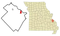 Location of Ste. Genevieve, Missouri