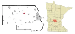 Location of Albany within Stearns County, Minnesota