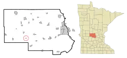 Location of Lake Henry within Stearns County, Minnesota