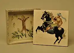 Pat and Covey Stewart covered box with lid.