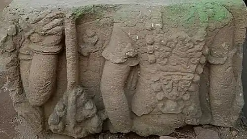 A relief showing scale armor, probably from Penataran temple complex