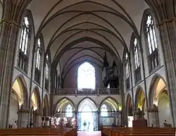 Interior, looking west