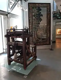 A hosier's stocking frame from the 18th century