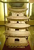 Stupa with lotus, bodhi leaf and dancer decoration, Hanoi, Lý dynasty, 11th–13th century AD, ceramic – National Museum of Vietnamese History – Hanoi, Vietnam