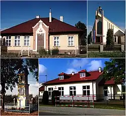Styków: People's House, Church of St. Michael, Wayside shrine, Primary School