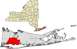 Location of Islip in Suffolk County, New York
