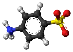 Ball-and-stick model of the sulfanilic acid zwittrion