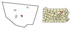 Location of Laporte in Sullivan County, Pennsylvania.