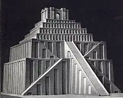 A suggested reconstruction of the appearance of a Sumerian ziggurat