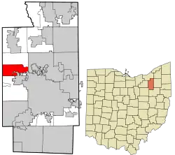 Location in Summit County and the state of Ohio.