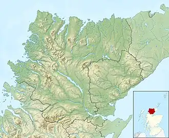 Map showing the location of Kyle of Tongue National Scenic Area