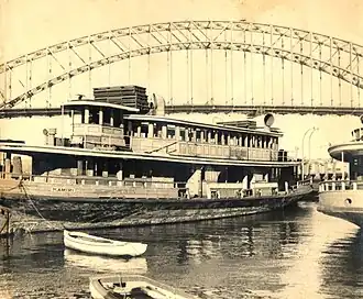 Kamiri laid up at McMahons Point following the State Government takeover of Sydney Ferries Ltd