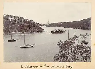 In Mosman Bay between 1879 and 1900
