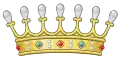 Coronet of barons on helm and shield and within shield.